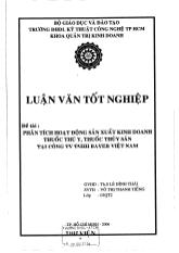Đề tài Phân tích họat động sản xuất kinh doanh thuốc thú y, thuốc thủy sản tại công ty TNHH Bayer Việt Nam