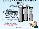 Đề tài Phân tích môi trường bên ngoài của một công ty