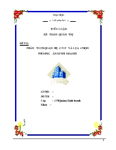 Đề tài Phân tích quan hệ C-V-P và lựa chọn phương án kinh doanh
