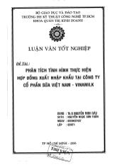 Đề tài Phân tích tình hình thực hiện hợp đồng xuất nhập khẩu tại công ty cổ phần sữa Việt Nam