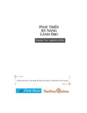 Đề tài Phát triển kỹ năng lãnh đạo dành cho dân quản trị đây