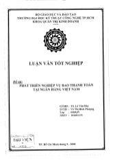Đề tài Phát triển nghiệp vụ bao thanh toán tại ngân hàng Việt Nam