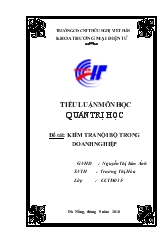 Đề tài Quản trị học: Kiểm tra nội bộ trong doanh nghiệp