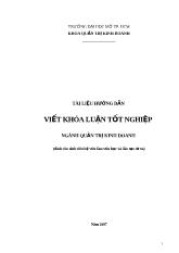 Đề tài Tài liệu hướng dẫn viết khóa luận tốt nghiệp ngành quản trị kinh doanh