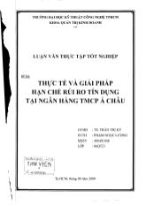 Đề tài Thực tế và giải pháp hạn chế rủi ro tín dụng tại ngân hàng thương mại cổ phần Á Châu