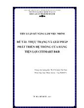 Đề tài Thực trạng và giải pháp cho việc phát triển của hàng tiện lợi Citimart