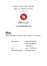 Đề tài Thuế thu nhập cá nhân – Thực trạng và giải pháp