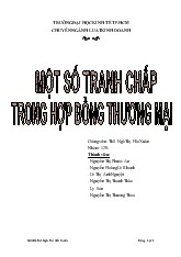Đề tài Tranh chấp trong hợp đồng thương mại bài học kinh nghiệm chung cho các doanh nghiệp Việt Nam khi tham gia thương mại quốc tế