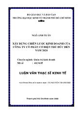 Đề tài Xây dựng chiến lược kinh doanh của công ty cổ phần cơ điện thủ đức đến năm 2020
