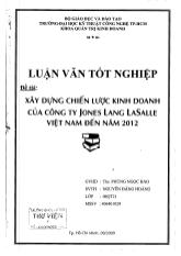 Đề tài Xây dựng chiến lược kinh doanh của công ty Jones Lang Lasalle Việt Nam đến năm 2012