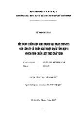 Đề tài Xây dựng chiến lược kinh doanh giai đoạn 2007 - 2015 của công ty cổ phần xuất nhập khẩu tổng hợp II hoạch định chiến lược theo quá trình