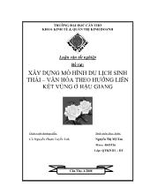 Đề tài Xây dựng mô hình du lịch sinh thái – văn hóa theo hướng liên kết vùng ở Hậu Giang