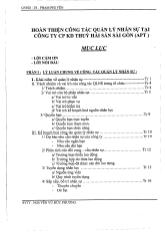 Luận án Hoàn thiện công tác quản lý nhân sự tại công ty CP kinh doanh thủy hải sản Sài Gòn (APT)