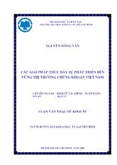 Luận văn Các giải pháp thúc đẩy sự phát triển bền vững thị trường chứng khoán Việt Nam