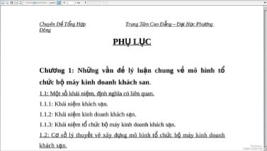 Luận văn Khảo sát nghiên cứu về tổ chức bộ máy kinh doanh của khách sạn Hoa Hồng