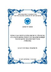 Nâng cao chất lượng dịch vụ tín dụng của ngân hàng thương mại cổ phần các doanh nghiệp ngoài quốc doanh Việt Nam (vpbank)
