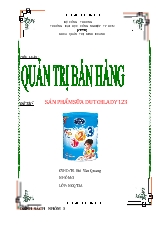 Tiểu luận Môn quản trị bán hàng - Sản phẩm Dutch Lady123