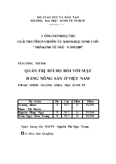 Tiểu luận Quản trị rủi ro đối với hàng nông sản Việt Nam