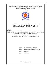 Đề tài Giải pháp đẩy mạnh hoạt động tiêu thụ sản phẩm tại công ty TNHH Nam Nhật Tiến