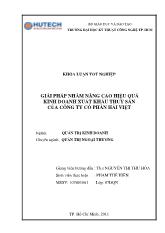Đề tài Giải pháp nâng cao hiệu quả kinh doanh xuất khẩu thủy sản của công ty cổ phần Hải Việt