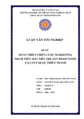 Đề tài Hoàn thiện chiến lược Marketing nhằm thúc đẩy tiêu thụ sản phẩm Vesim tại công ty cổ phần Dược Thiên Thành