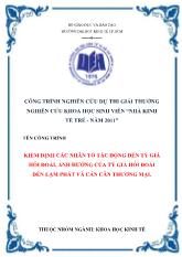 Đề tài Kiểm định các nhân tố tác động đến tỷ giá hối đoái, ảnh hưởng của tỷ giá hối đoái đến lạm phát và cán cân thương mại