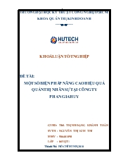 Đề tài Một số biện pháp nâng cao hiệu quả quản trị nhân sự tại công ty Phan Gia Huy