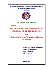 Đề tài Một số giải pháp nhằm nâng cao hiệu quả kinh doanh tại Tổng Công ty Cổ phần đường sông Miền Nam
