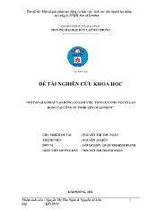 Đề tài Một số giải pháp tạo động cơ làm việc tích cực cho người lao động tại công ty TNHH Yen of London