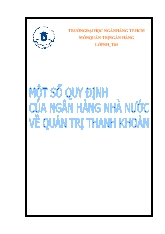 Đề tài Một số quy định của ngân hàng nhà nước về quản trị thanh khoản
