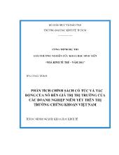 Đề tài Phân tích chính sách cổ tức và tác động của nó đến giá trị thị trường của các doanh nghiệp niêm yết trên thị trường chứng khoán Việt Nam