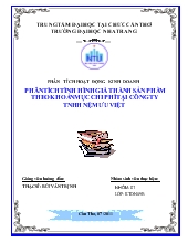Đề tài Phân tích tình hình giá thành theo khoản mục chi phí tại công ty TNHH nệm Ưu Việt