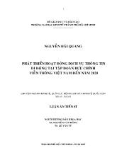 Đề tài Phát triển hoạt động dịch vụ thông tin di động tại Tập đoàn Bưu Chính Viễn Thông Việt Nam đến năm 2020