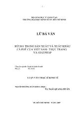 Đề tài Rủi ro trong sản xuất và xuất khẩu cà phê của Việt nam - Thực trạng và giải pháp