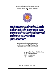 Đề tài Thực trạng và một số giải pháp nhằm thúc đẩy hoạt động kinh doanh xuất khẩu tại công ty cổ phần văn hóa Tân Bình (Alta company)