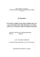 Đề tài Xây dựng chiến lược phát triển đội tàu vận tải xăng dầu viễn dương của tổng công ty xăng dầu Việt Nam đến năm 2015