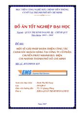 Đồ án Một số giải pháp hoàn thiện công tác Chăm sóc khách hàng tại Công ty cổ phần Chuyển phát nhanh Bưu điện chi nhánh Thành phố Hồ Chí Minh