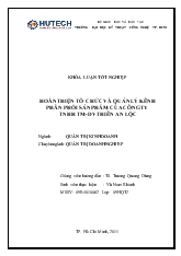 Hoàn thiện tổ chức và quản lý kênh phân phối sản phẩm của công ty TNHH thươmg mại - Dịch vụ Thiên An Lộc