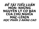 Tiểu luận Các chủ đề, ý nghĩa nghiên cứu, tổng hợp đề thi và đáp án môn những nguên lý cơ bản của chủ nghĩa Mac - Lênin