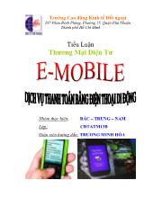 Tiểu luận Dịch vụ thanh toán bằng điện thoại di động E - Mobile