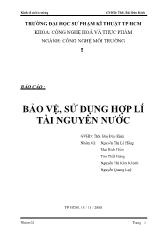 Đề tài Bảo vệ - Sử dụng hợp lý tài nguyên nước