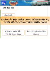 Khảo sát địa chất công trình phục vụ thiết kế các công trình thủy công