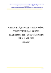 Đề tài Chiến lược phát triển nông thôn tỉnh Hậu Giang giai đoạn 2011-2015, tầm nhìn đến năm 2020