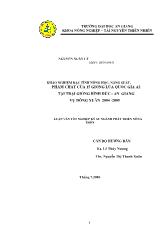 Đề tài Khảo nghiệm đặc tính nông học, năng suất, phẩm chất cứu 15 giống lúa quốc gia a2 tại trại giống bình đức -A n gia ng vụ Đông Xuân 2004 - 2005