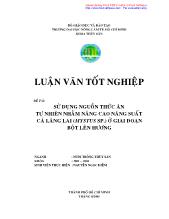 Đồ án Sử dụng nguồn thức ăn tự nhiên nhằm nâng cao năng suất cá lăng lai (Mystus sp.) ở giai đoạn bột lên hương