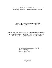 Khóa luận Khảo sát ảnh hưởng của bap, naa+ và ba dịch chiết tự nhiên đến sinh trưởng, phát triển giống lan ren (renanthera sp.) trong nuôi cấy in-Vitro