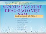 Kinh tế nông nghiệp Việt Nam  sản xuất và xuất khẩu gạo ở Việt Nam