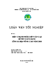 Luận văn Hiện trạng nuôi thủy sản tại huyện Tân Thành tỉnh Bà Rịa - Vũng Tàu năm 2005