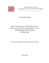 Luận văn Khảo sát một số yếu tố môi trường nước, phân loại và đánh giá nồng độc của tảo tuyến sông hậu, tỉnh an giang năm 2005 -2006