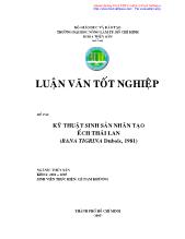 Luận văn Kỹ thuật sinh sản nhân tạo ếch Thái Lan (Ranna tigerina tigrina)
